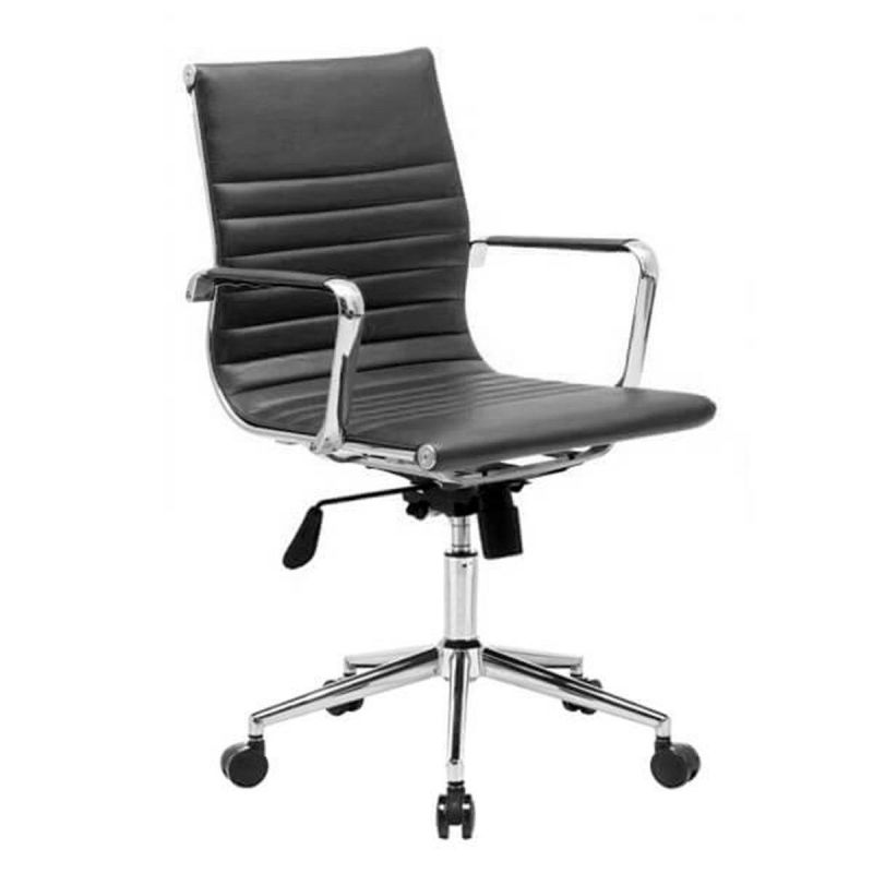 M&uuml;asir Dizaynlı Ofis Kreslosu &ndash; Dəri Oturacaq, Xrom Ayaq, Təkərli və H&uuml;nd&uuml;rl&uuml;y&uuml; Tənzimlənən | Taxtaci.az