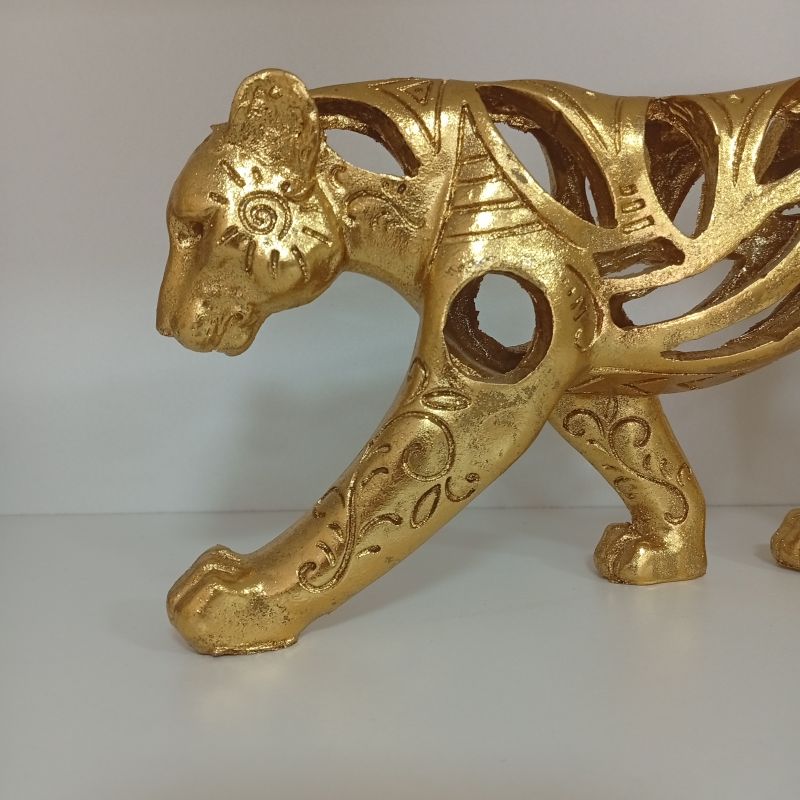 Qızıl Pələng Hədiyyəlik Heykəl – Zərif Stolüstü Dekor | Taxtaci.az