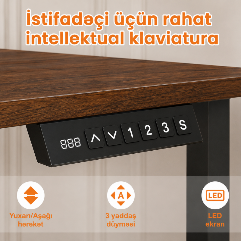 Elektriklə Tənzimlənən Smart Masa iş masası &ndash; Erqonomik və M&uuml;asir Dizayn | Taxtaci.az
