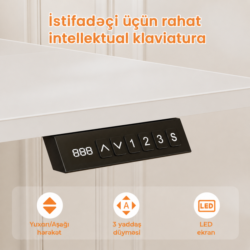 Elektrikli Lift Smart Masa &ndash; H&uuml;nd&uuml;rl&uuml;k Tənzimlənən İş Masası | Taxtaci.az