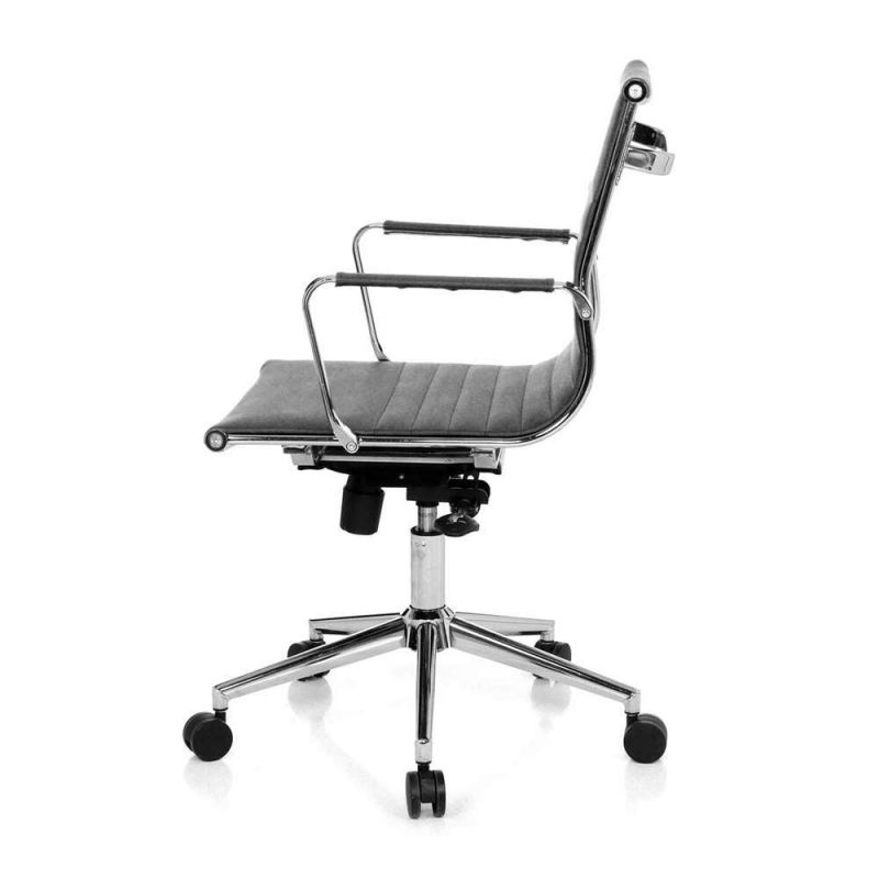 M&uuml;asir Dizaynlı Ofis Kreslosu &ndash; Dəri Oturacaq, Xrom Ayaq, Təkərli və H&uuml;nd&uuml;rl&uuml;y&uuml; Tənzimlənən | Taxtaci.az