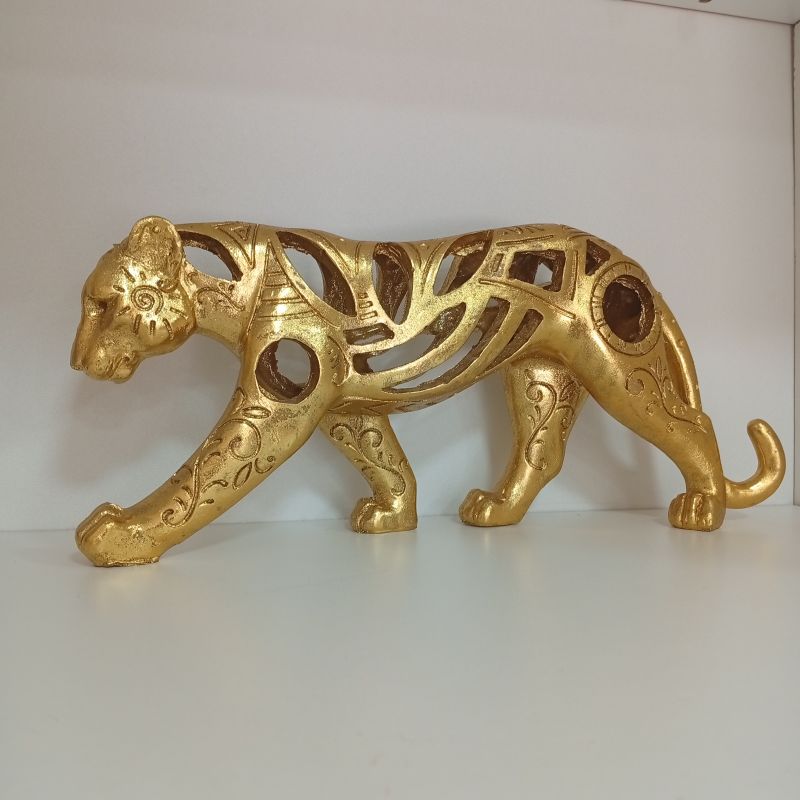 Qızıl Pələng Hədiyyəlik Heykəl – Zərif Stolüstü Dekor | Taxtaci.az